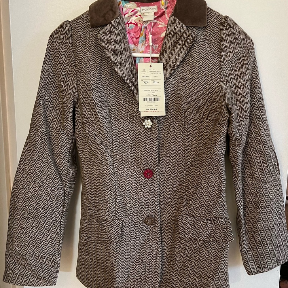 NWT Monsoon Girls lined blazer 12-13Y